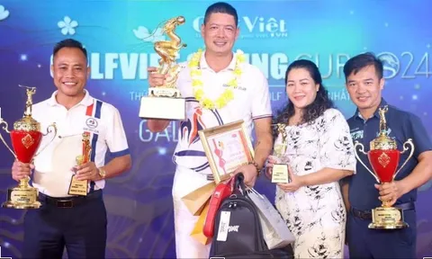 Diễn viên Bình Minh “ẵm" cúp Rồng vàng giải GolfViet Spring Cup 2024